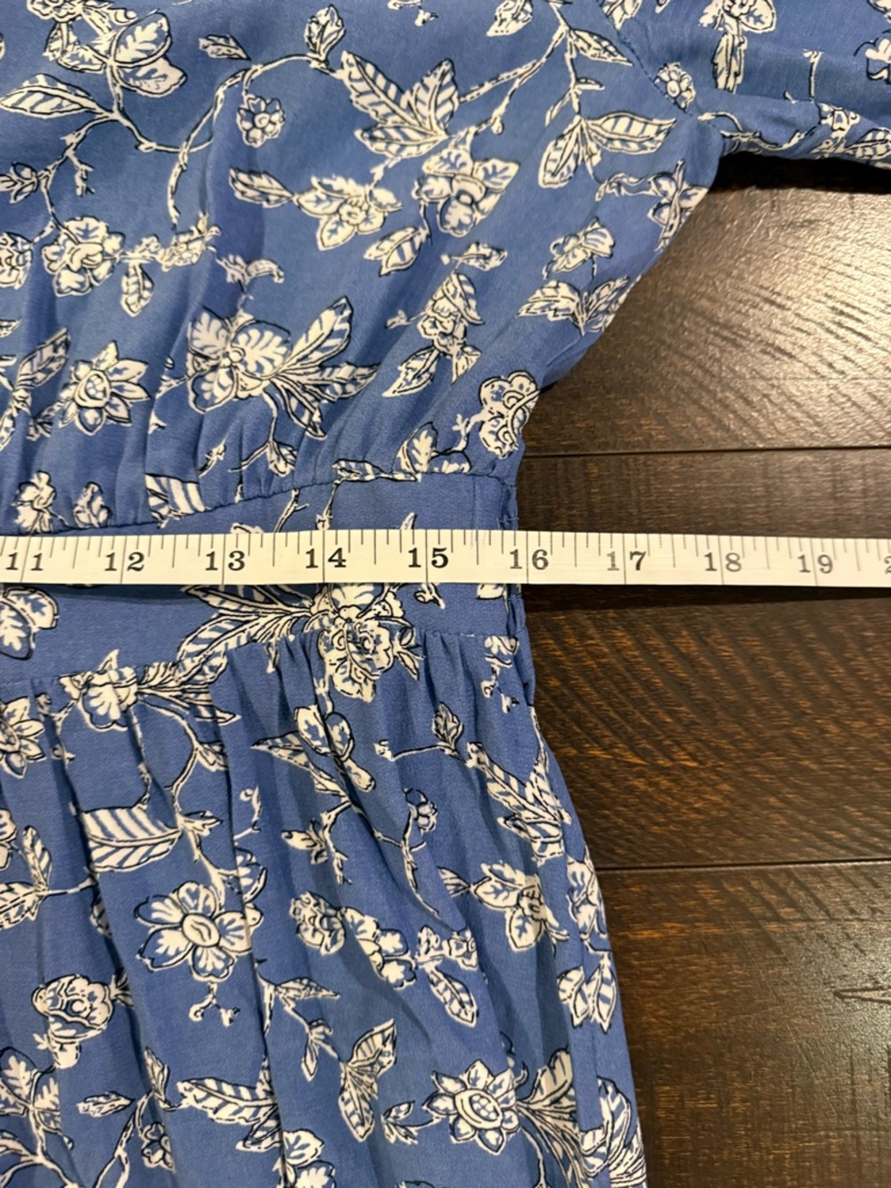 LOFT Blue Floral Shirt Maxi Dress Size 10 Button Front Long Sleeve - Picture 11 of 14